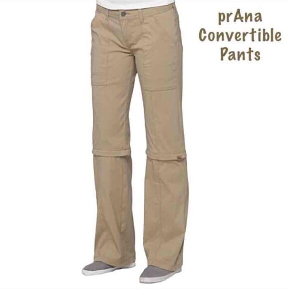 Prana Monarch Convertible Roll Up Leg Hiking Pants Tan 10 Short - Picture 1 of 15